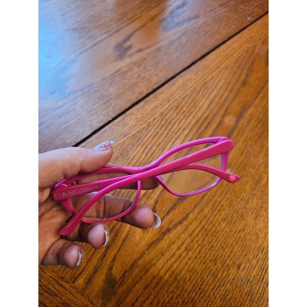 Betsey Johnson Hot Pink Cat Eye Readers +1.50 Designer Reading Glasses - Picture 2 of 4